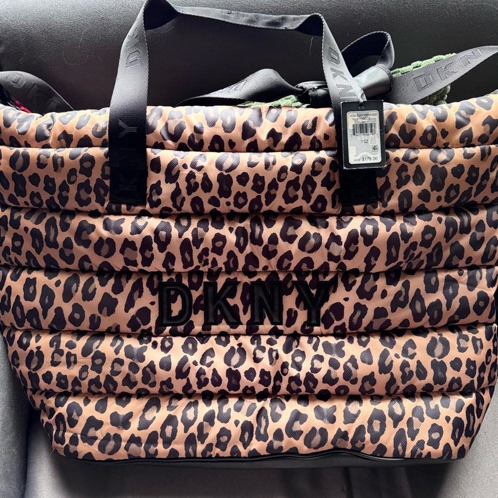 DKNY Animal Print Puffer Tote